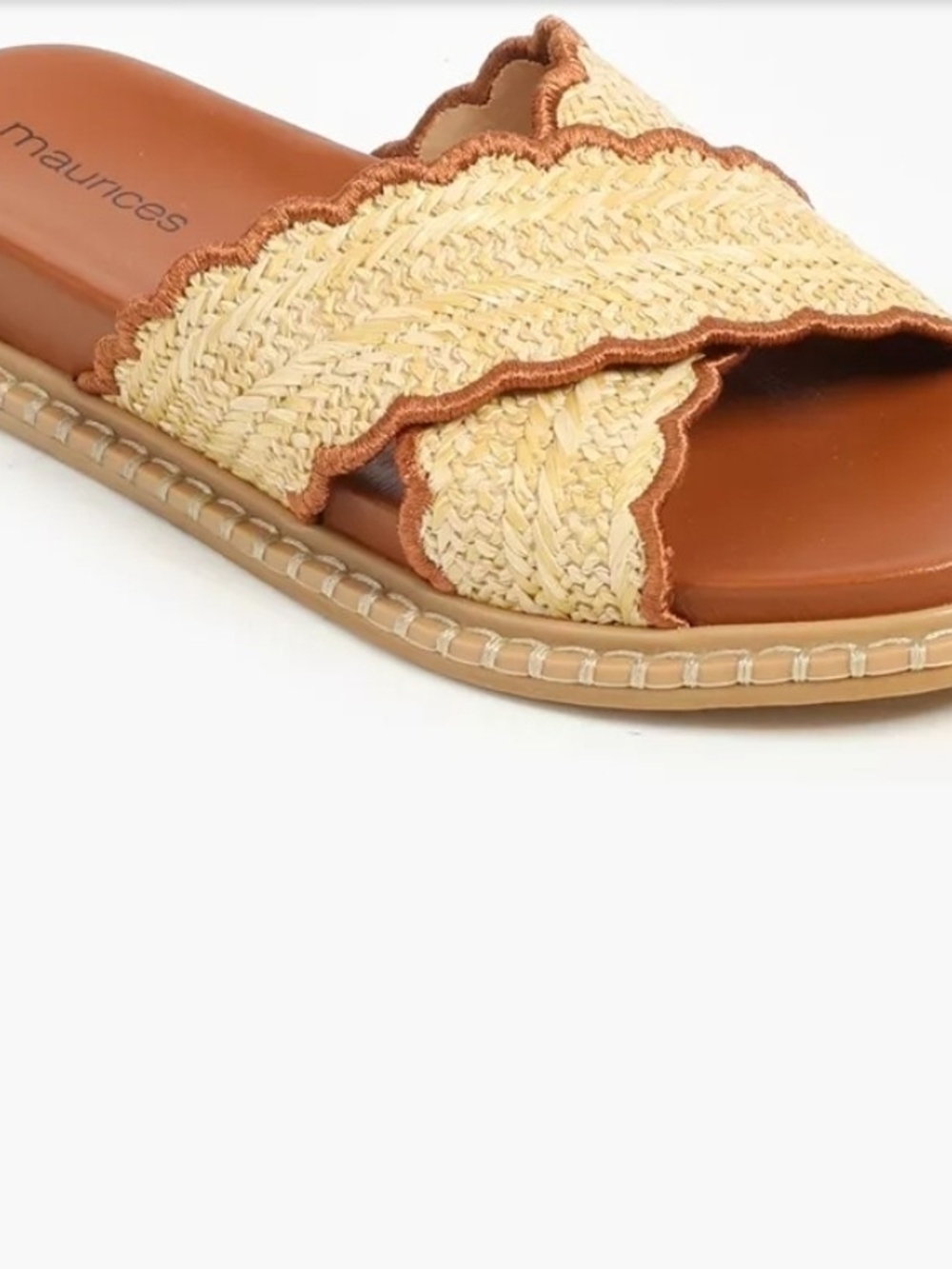 Maurices Tan & Natural Woven Slide Sandal